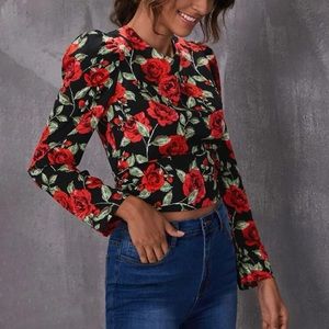 Long Sleeve Open Back Top🌹